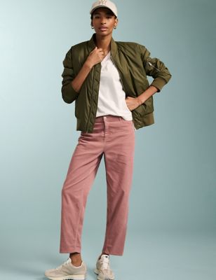 Baukjen Womens Cord Tapered Ankle Grazer Trousers - 12 - Light Pink, Light Pink