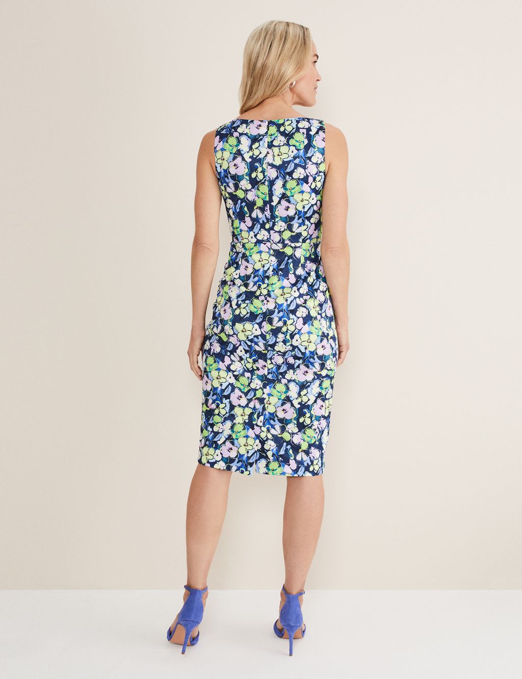 Floral Square Neck Knee Length Bodycon Dress image 5