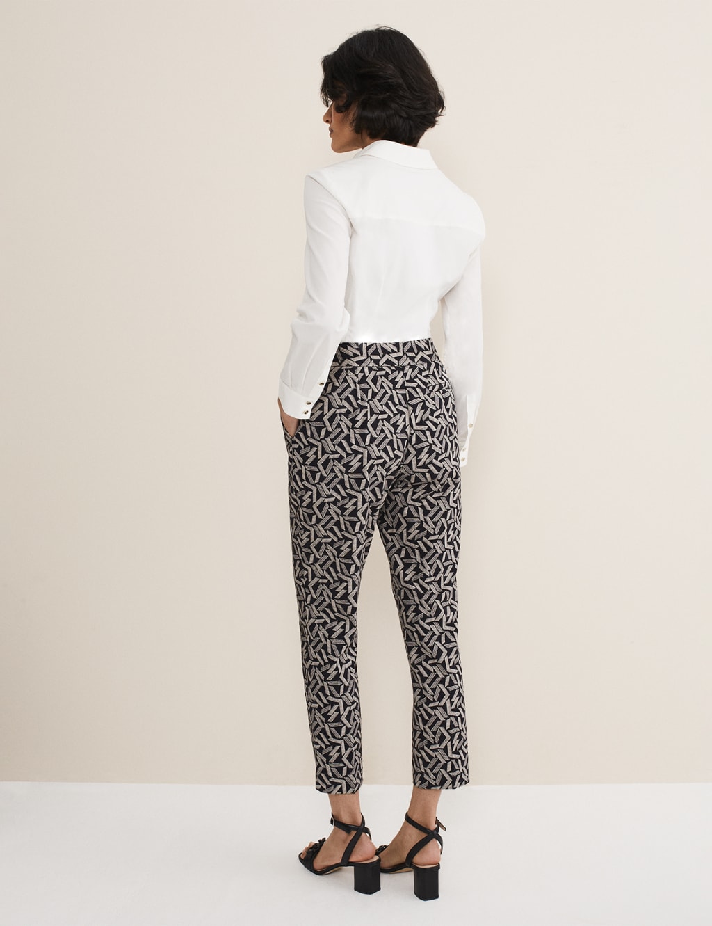 Cotton Rich Printed Slim Fit Trousers image 6
