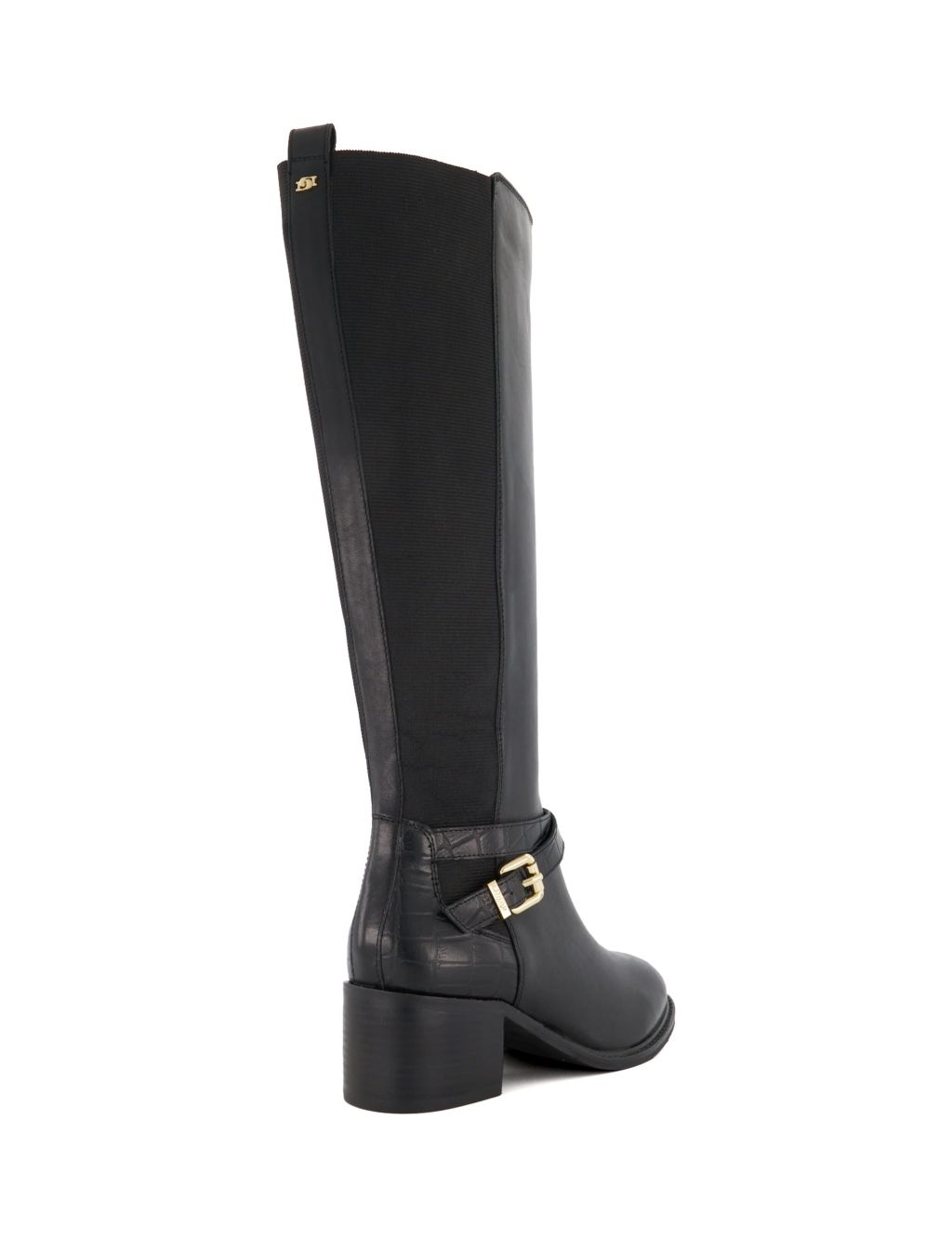 Wide Fit Leather Block Heel Knee High Boots image 3