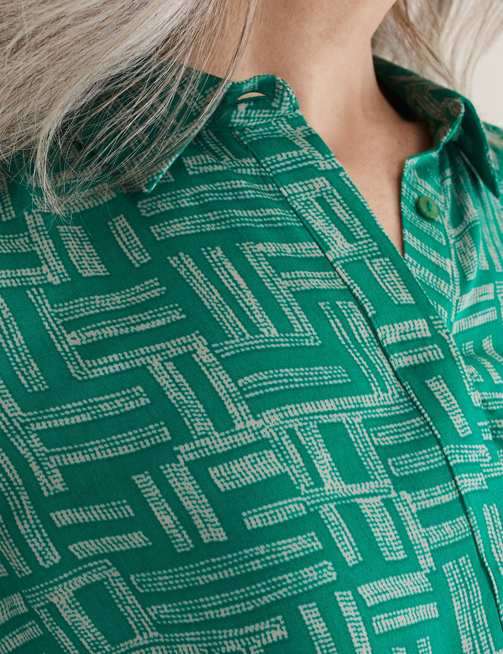 Printed Collared Button Through Blouse image 4