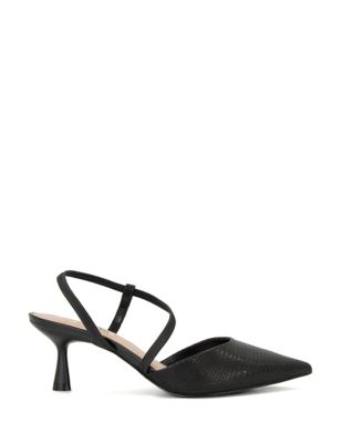 Wide Fit Leather Kitten Heel Court Shoes | Dune London | M&S