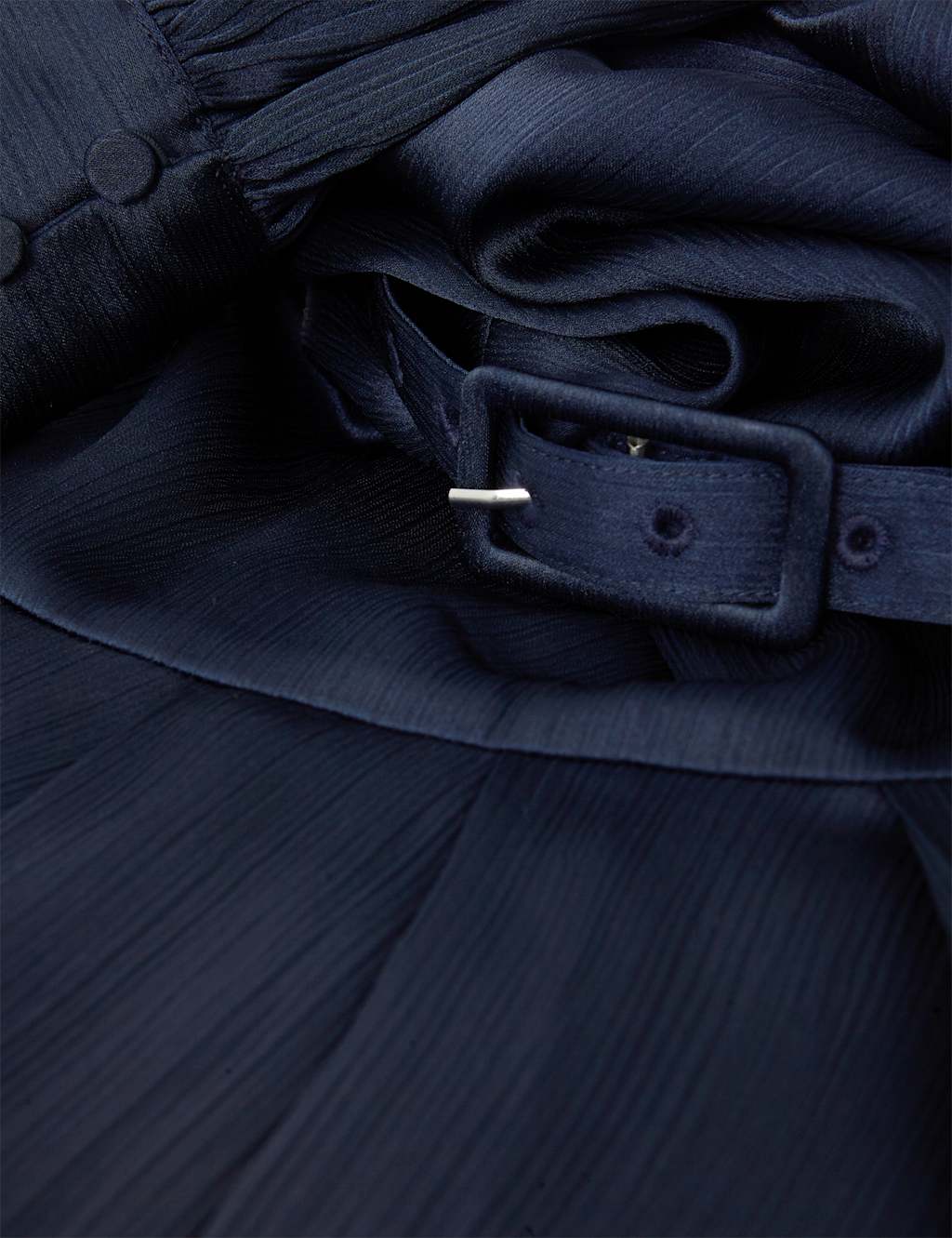 Round Neck Belted Midi Waisted Dress image 4