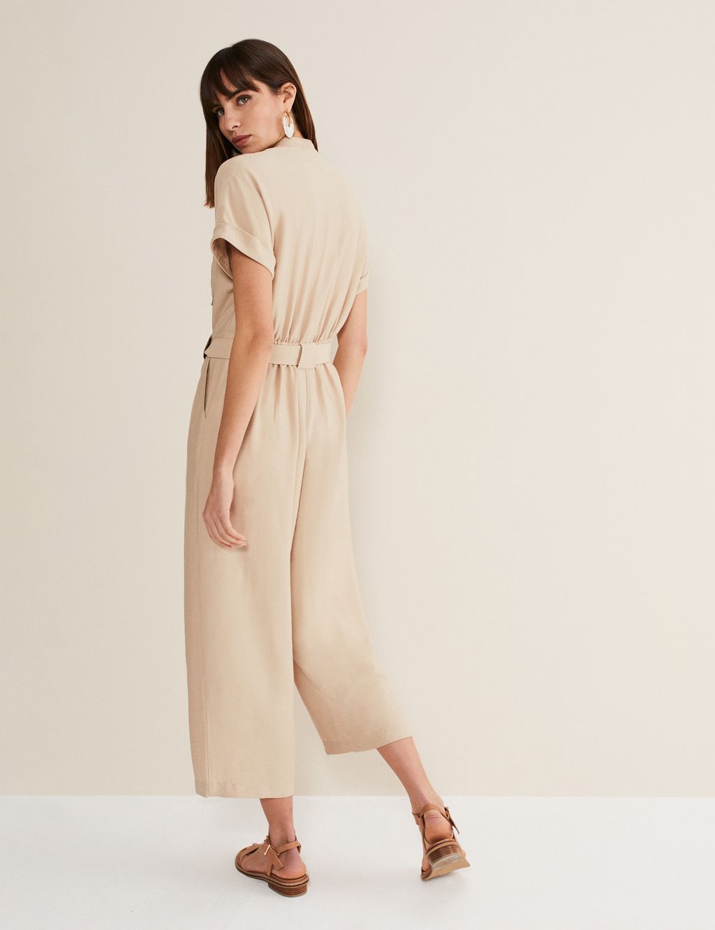 Belted Cropped Utility Jumpsuit image 2
