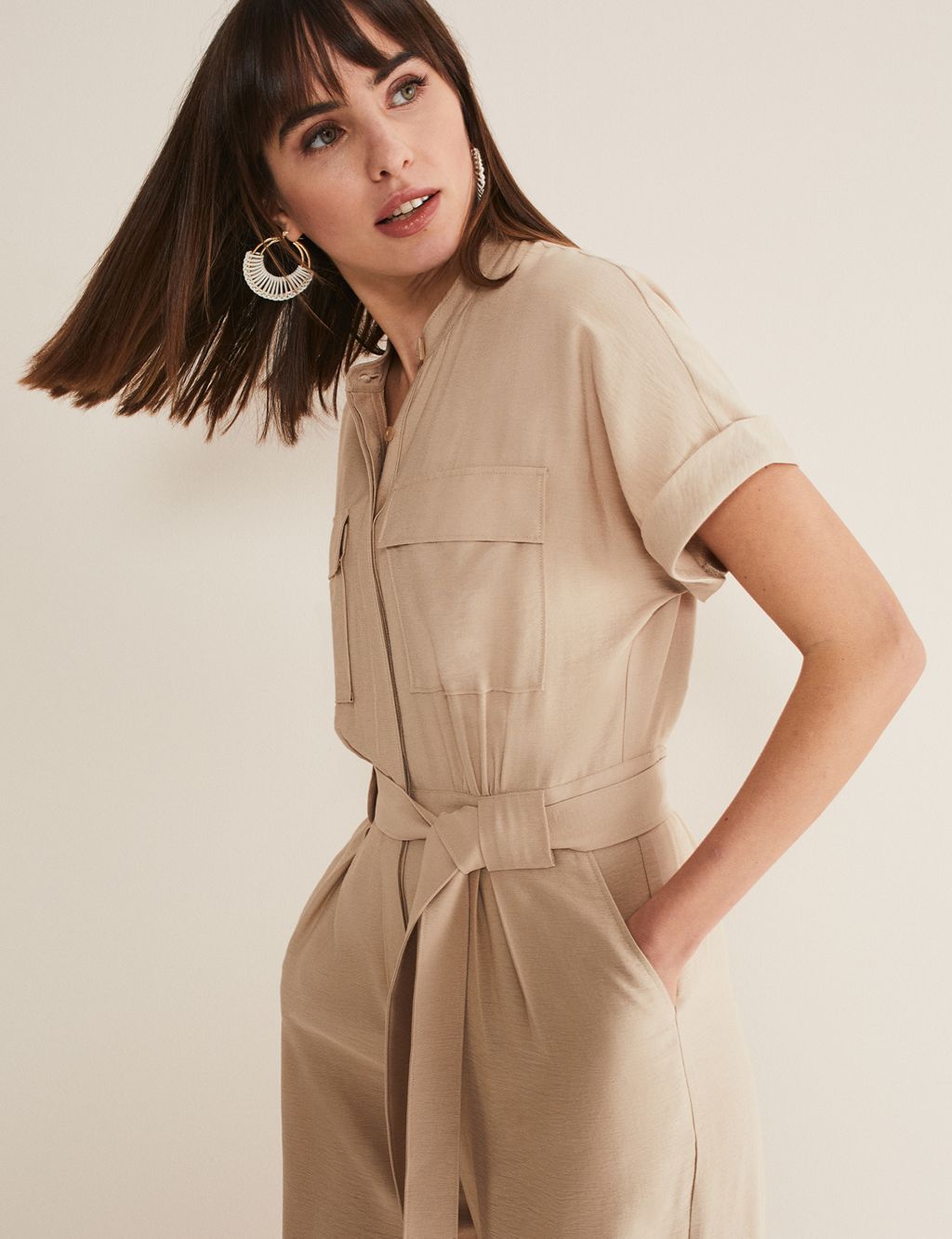 Belted Cropped Utility Jumpsuit image 3