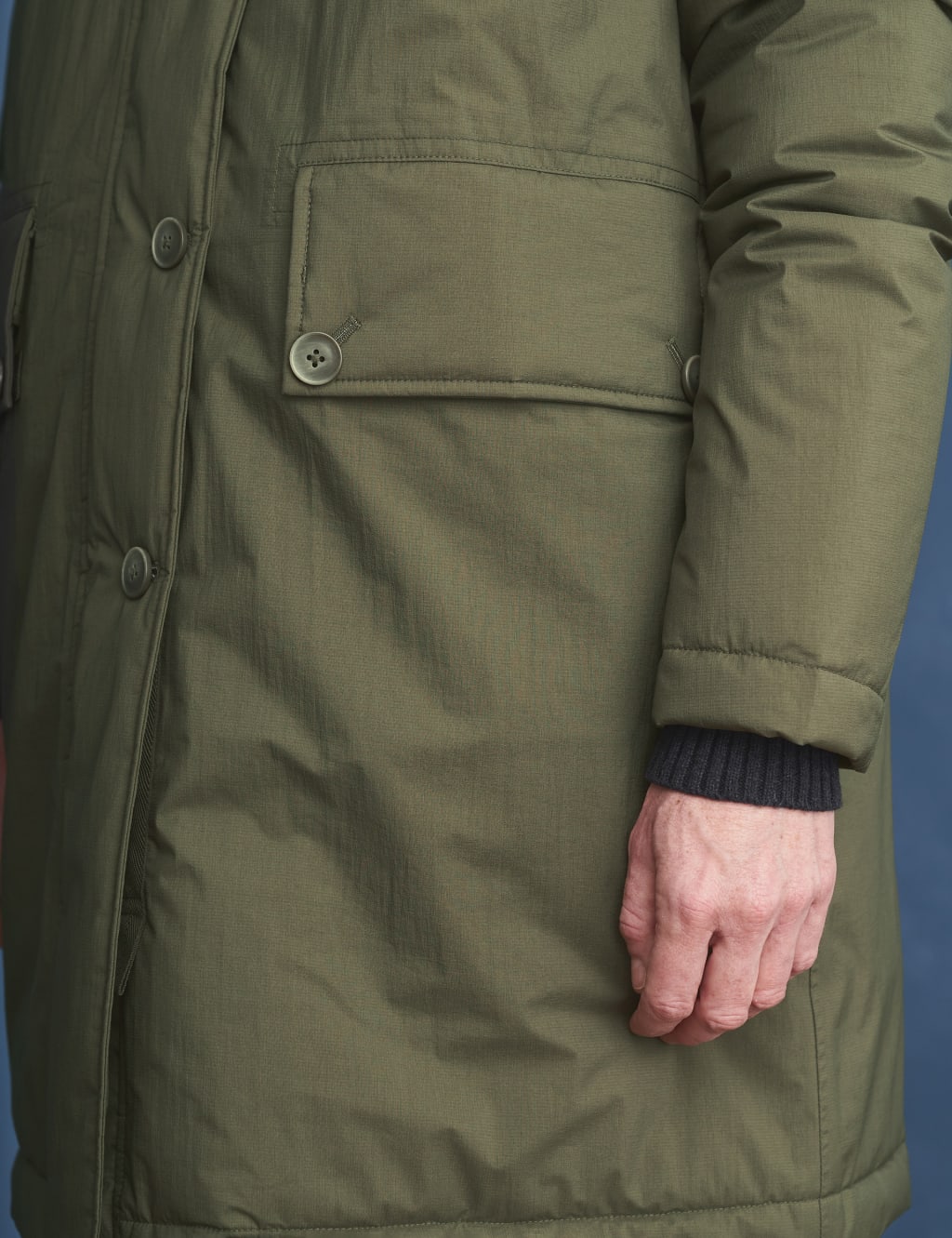 Waterproof Padded Hooded Longline Raincoat image 7
