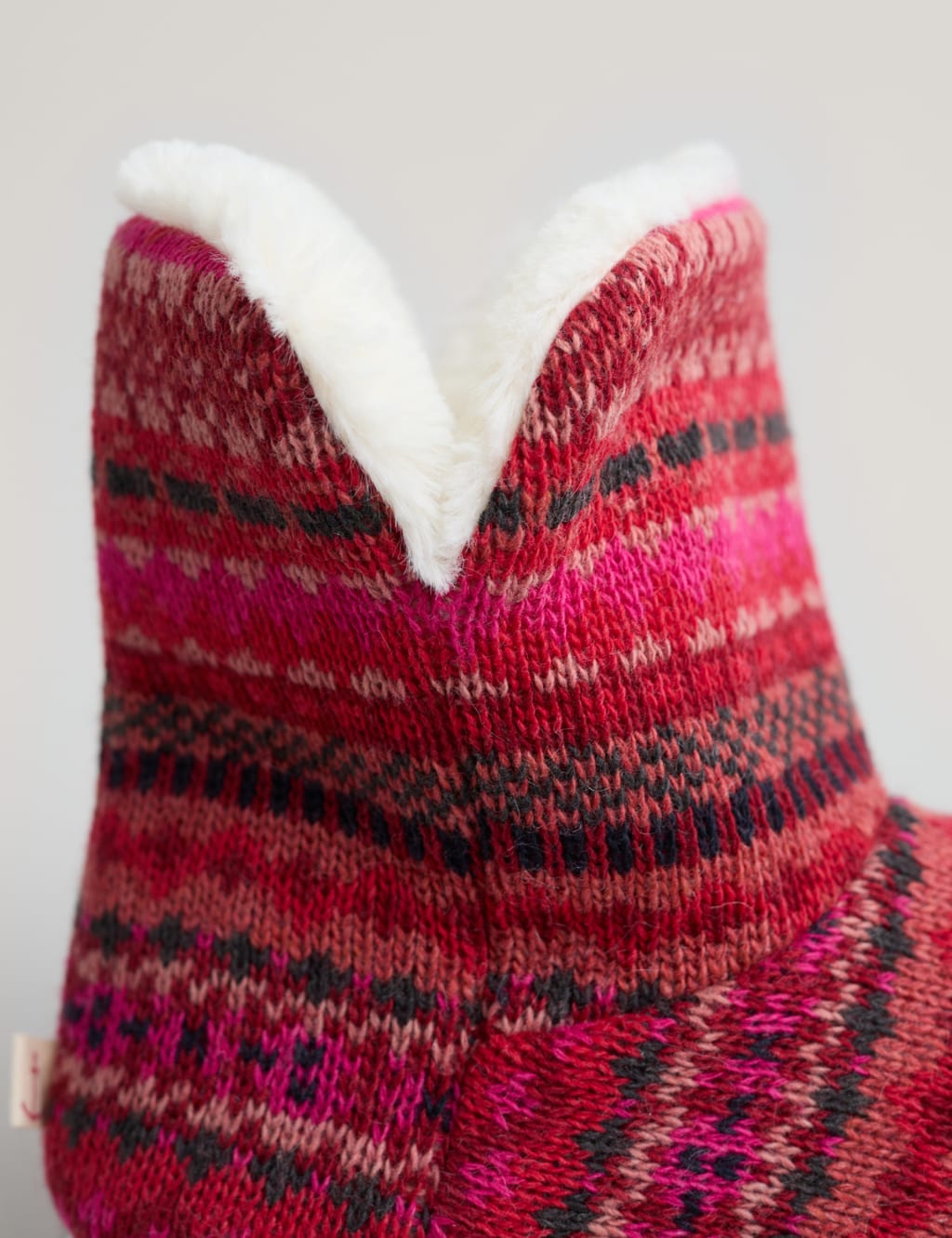 Fair Isle Faux Fur Lined Slipper Boots image 4