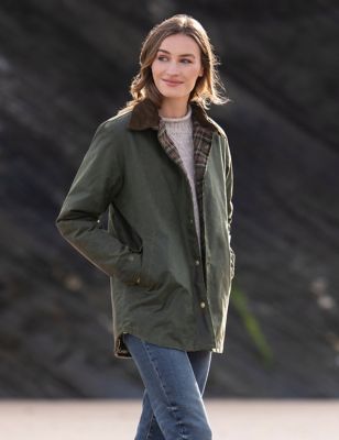 Celtic & Co. Women's Waxed Pure Cotton Relaxed Utility Jacket - 14 - Olive, Olive