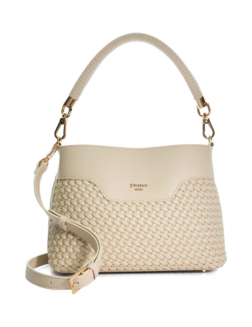 Faux Leather Woven Grab Bag