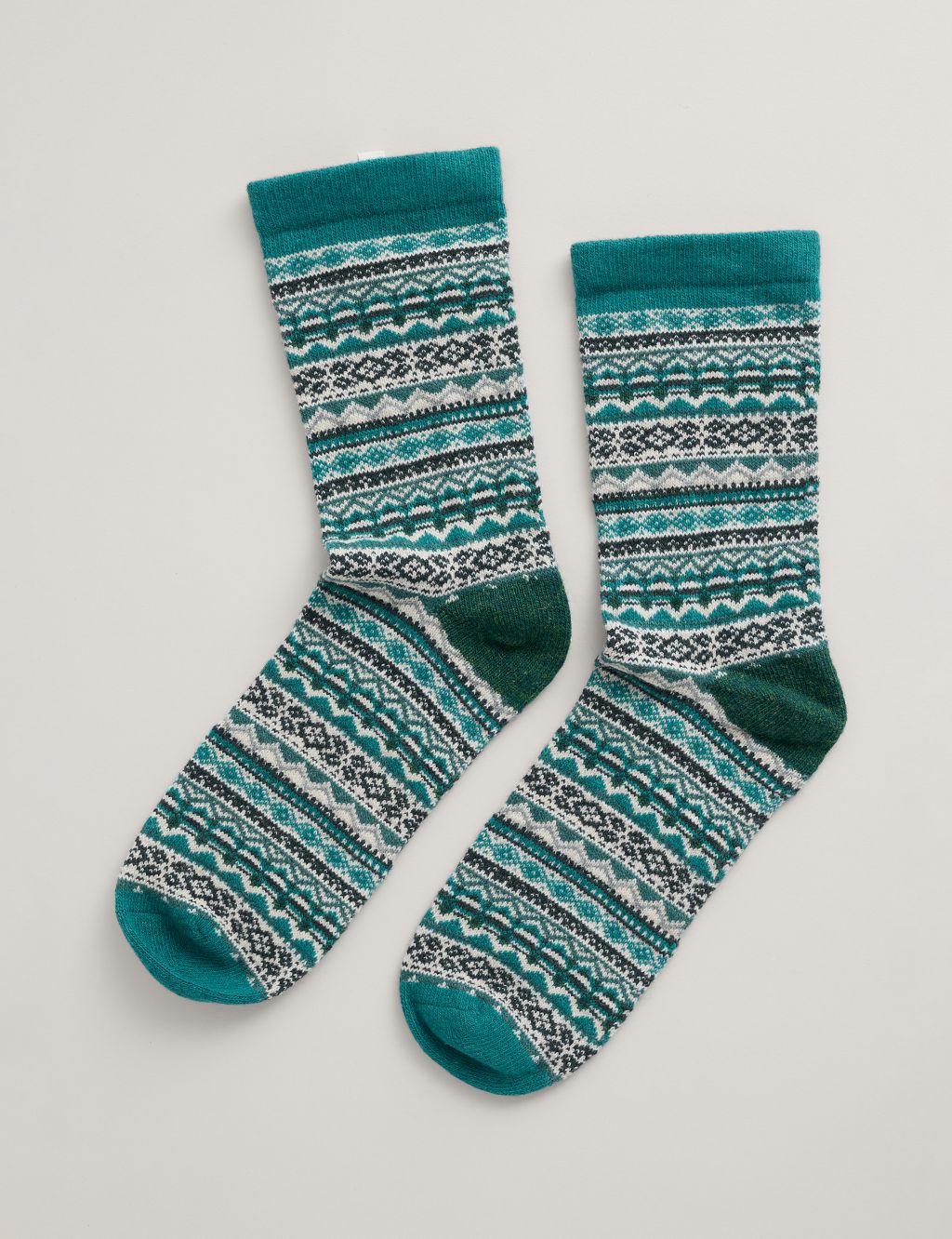 Fair Isle Ankle High Socks with Wool image 1