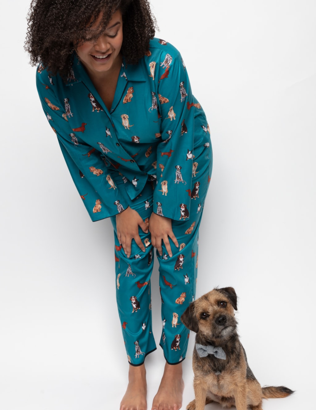 Cotton Modal Dog Print Pyjama Set
