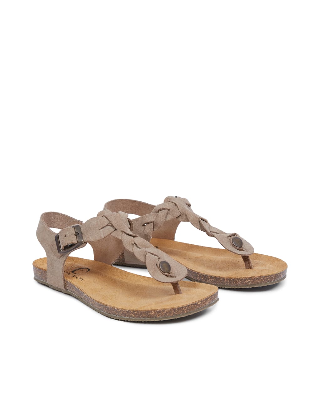 Suede Woven Ankle Strap Flat Sandals image 2