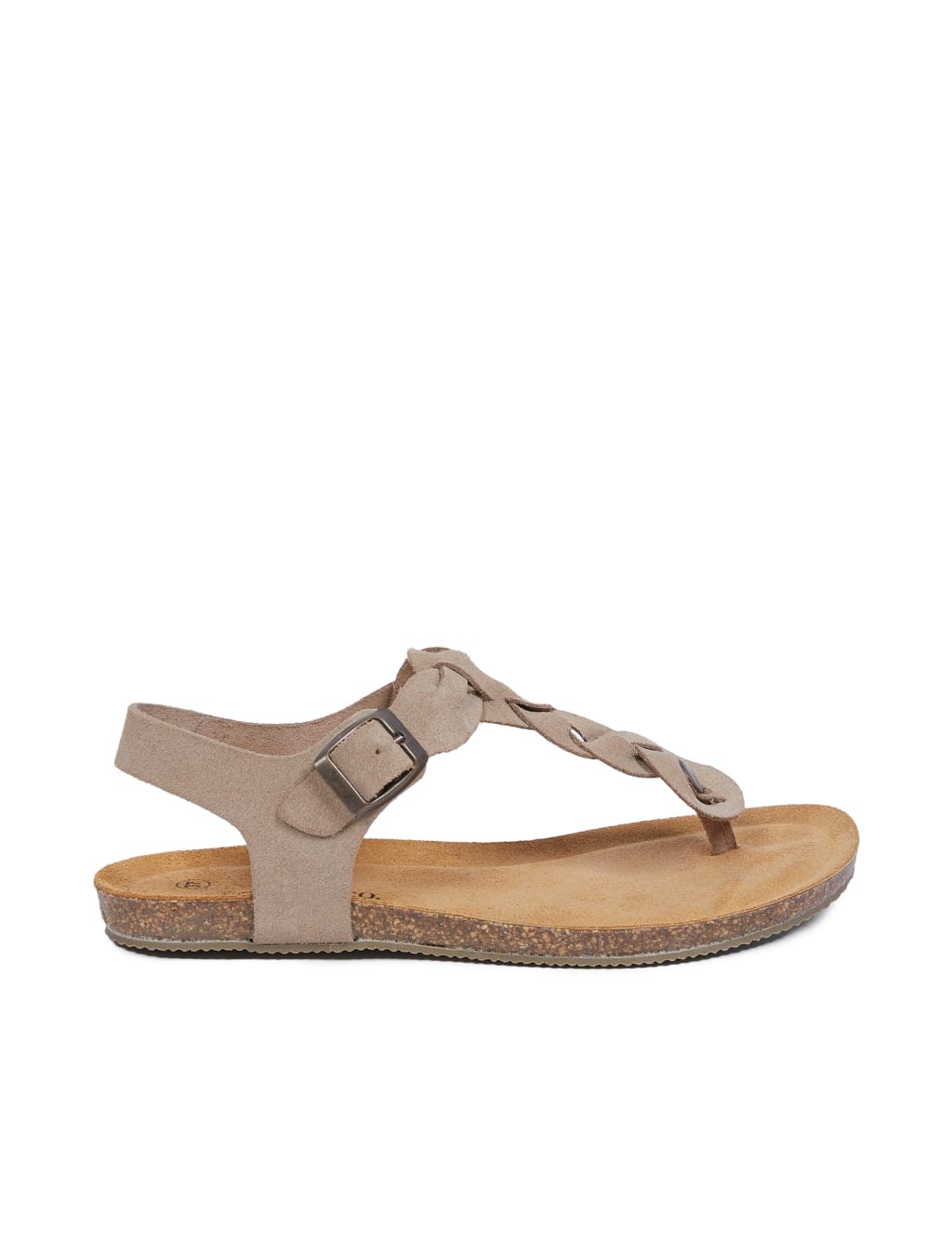 Suede Woven Ankle Strap Flat Sandals image 3
