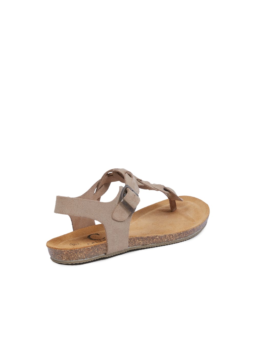 Suede Woven Ankle Strap Flat Sandals image 5