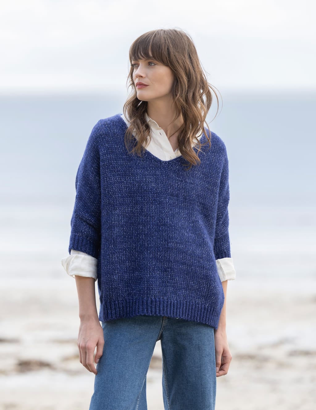 Merino Wool Blend V-Neck Jumper image 3