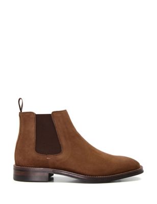 Dune London Men's Suede Chelsea Boots - 8 - Brown, Brown