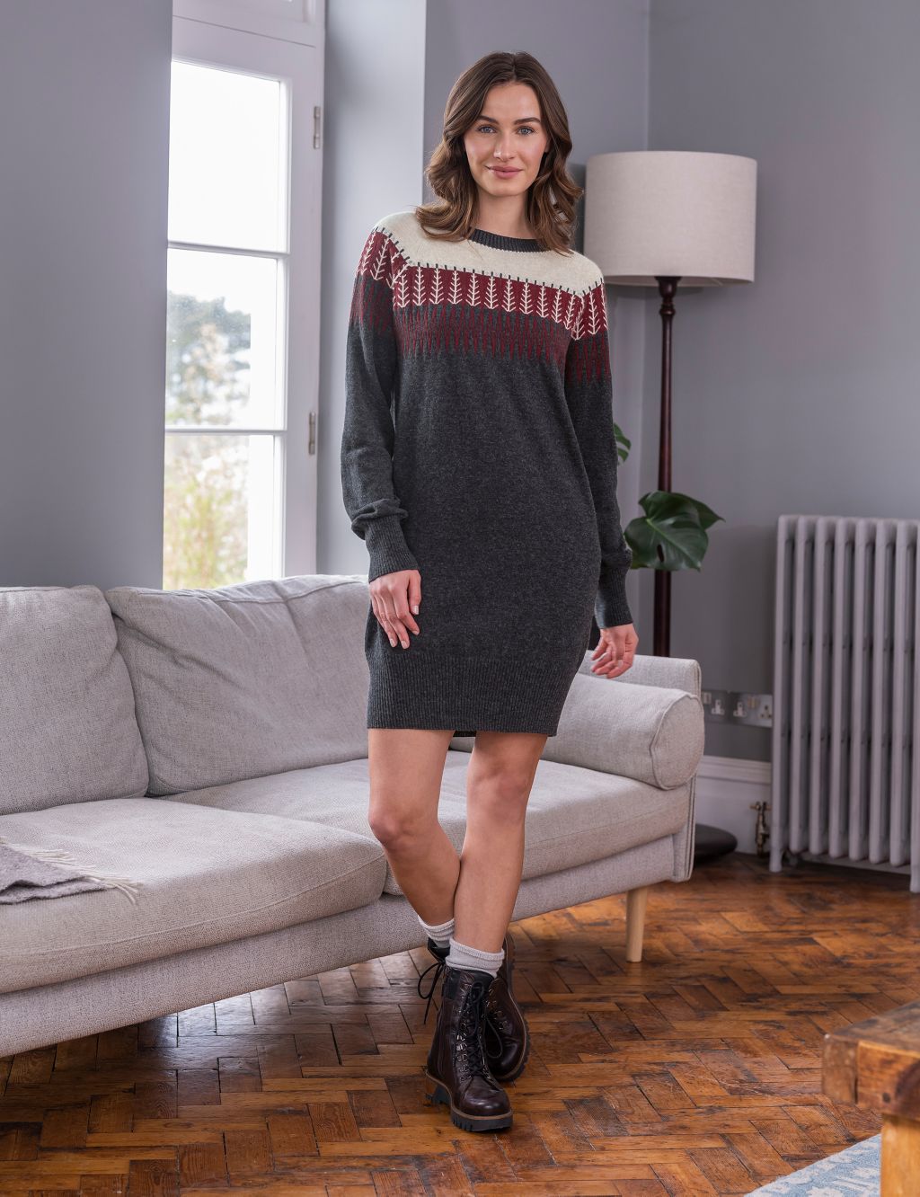 Pure Wool Knitted Mini Jumper Dress image 8