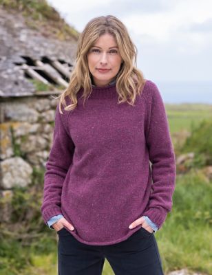Celtic & Co. Womens Pure Wool Crew Neck Jumper - XS - Pink, Pink