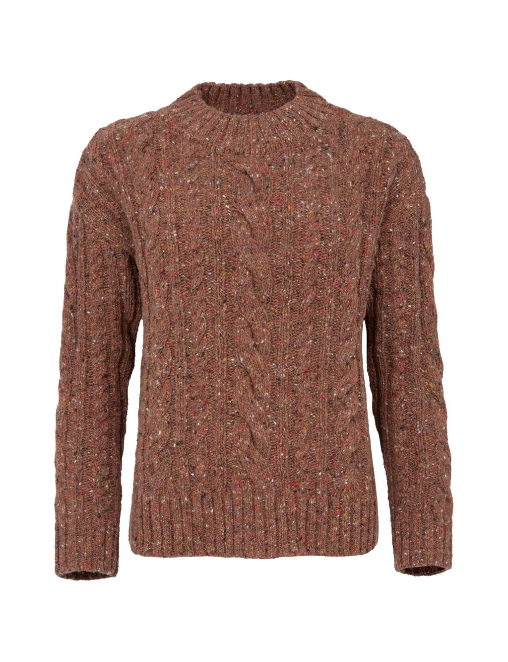 Pure Wool Cable Knit Crew Neck Jumper image 7