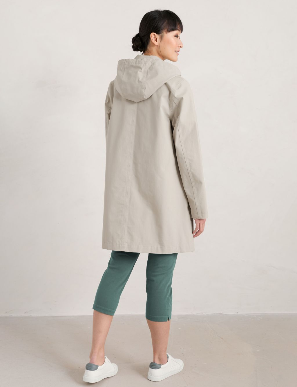 Linen Rich Waterproof Hooded Raincoat image 3