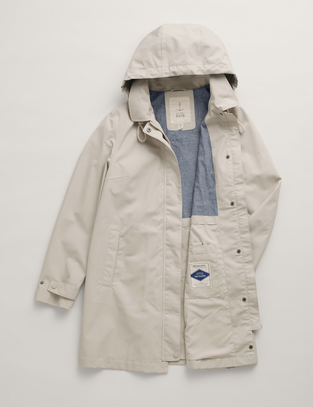Linen Rich Waterproof Hooded Raincoat image 2