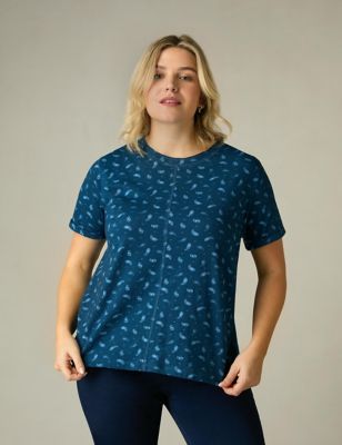 Live Unlimited London Women's Pure Cotton Paisley T-Shirt - 24 - Blue Mix, Blue Mix
