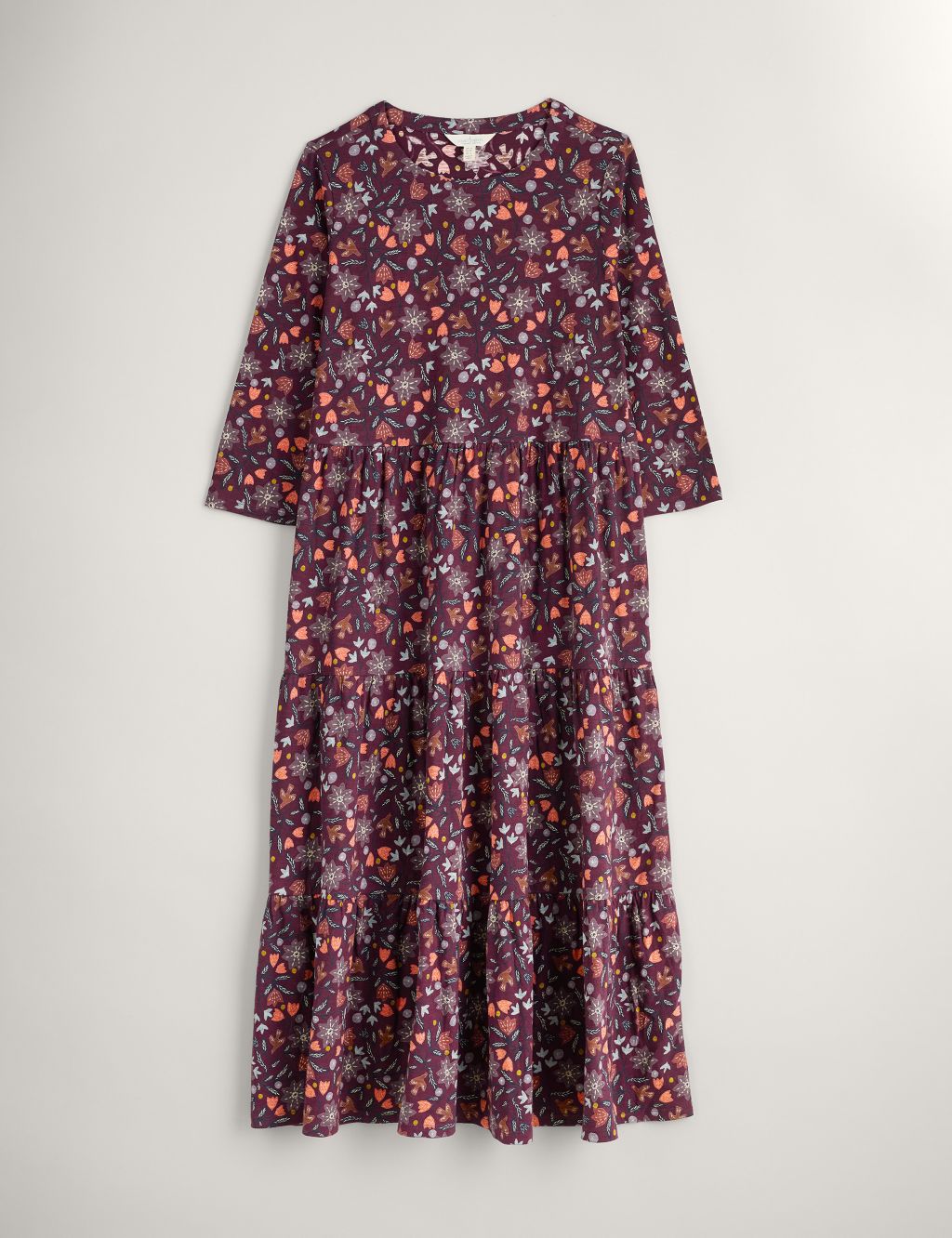Jersey Floral Midaxi Tiered Waisted Dress image 2