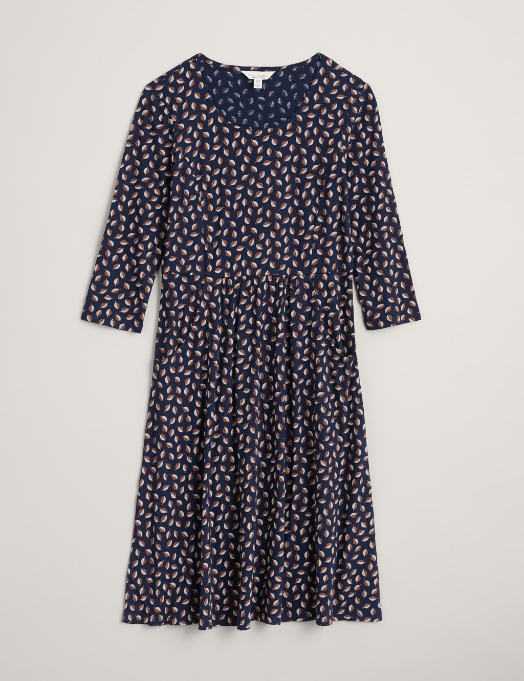 Organic Cotton Leaf Print Midi Waisted Dress image 2