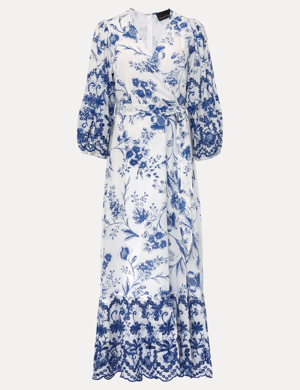 Cotton Rich Floral V-Neck Midaxi Wrap Dress image 2