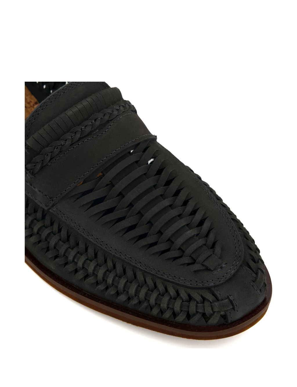 Leather Woven Flat Loafers image 3