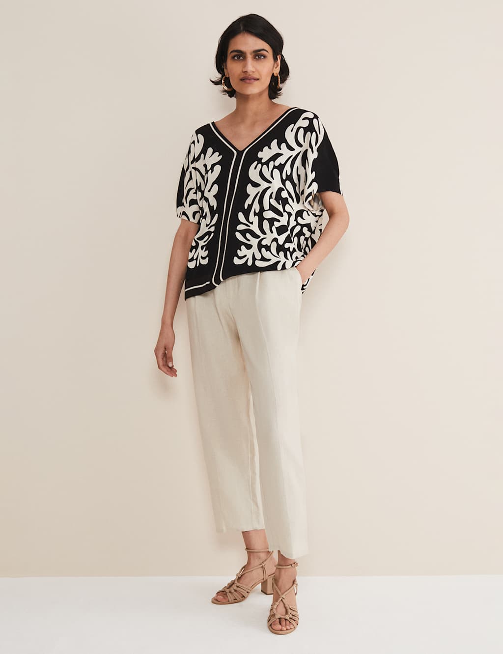 Printed V-Neck Top image 6