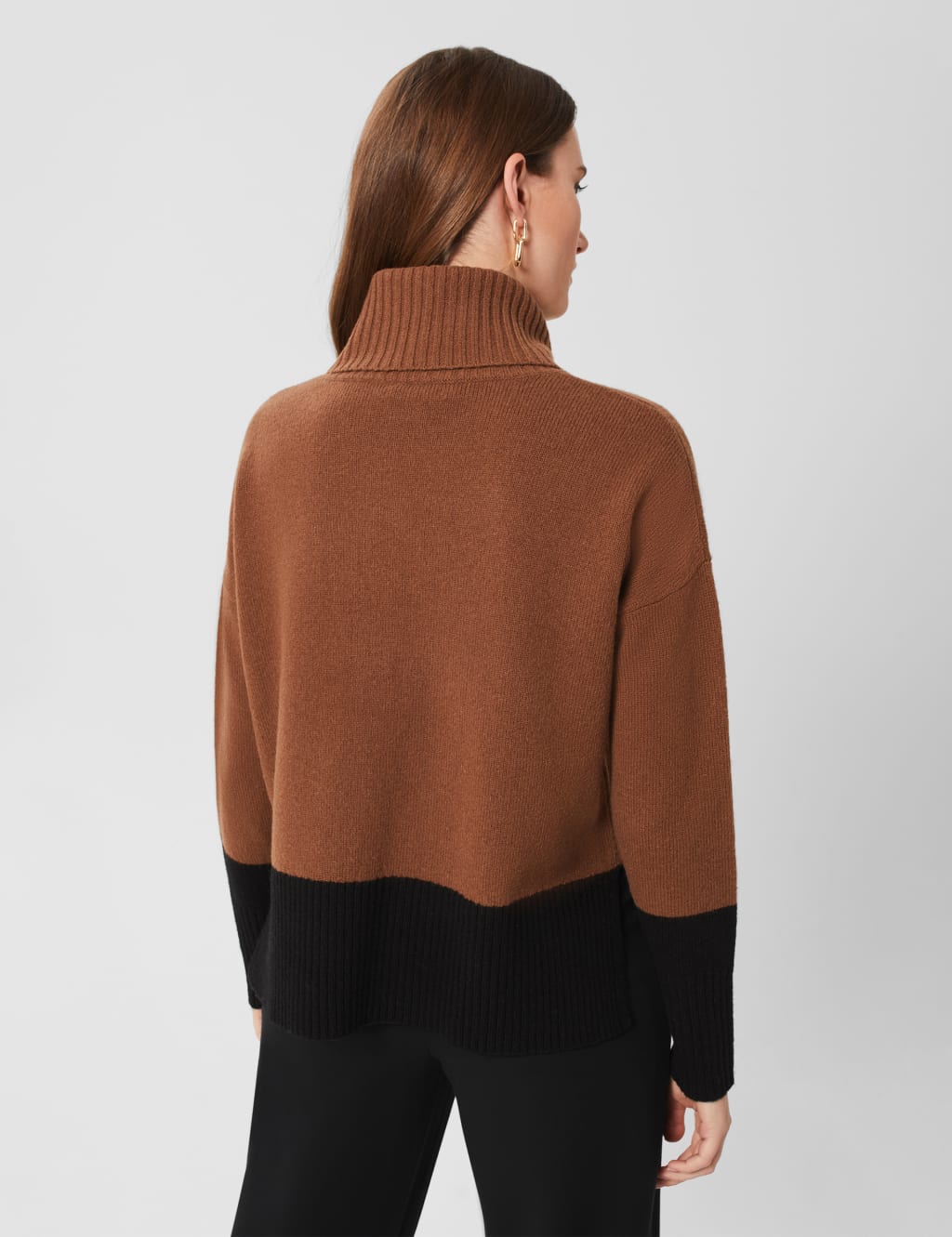 Merino Wool Rich Colour Block Jumper image 5