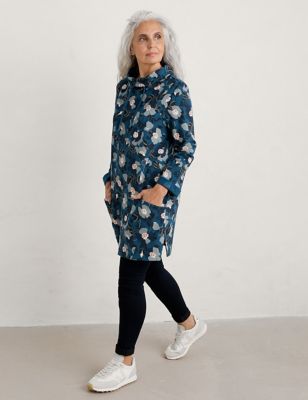 Seasalt Cornwall Womens Cotton Rich Floral Tunic - 8 - Teal Mix, Teal Mix