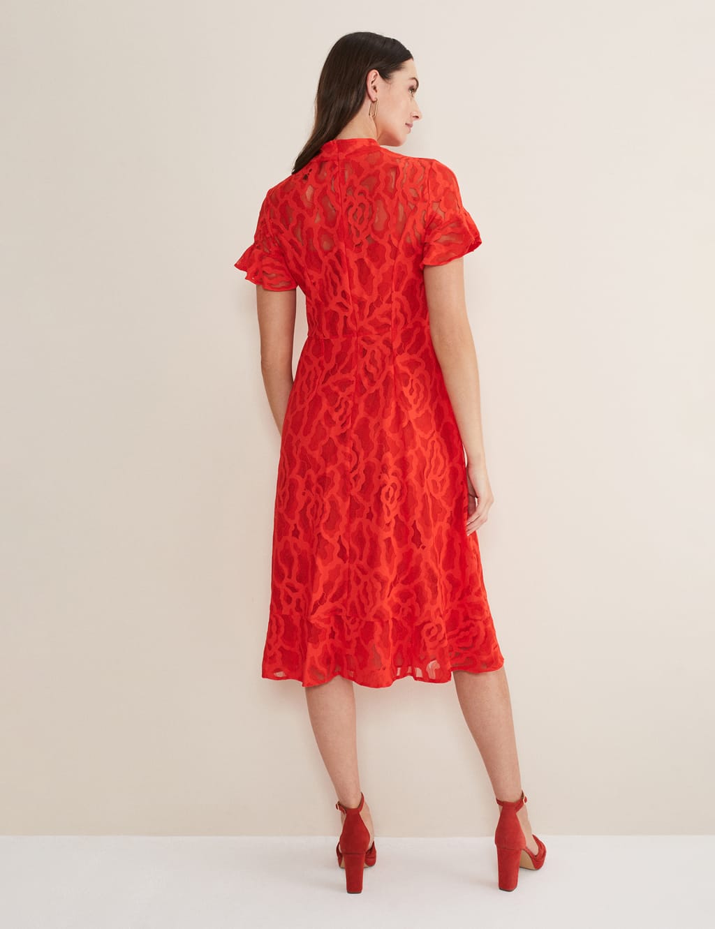 Lace High Neck Knee Length Tailored Dress image 4
