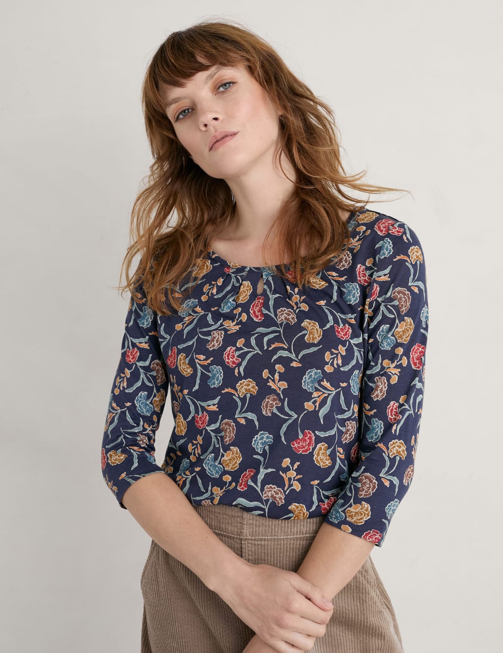 Cotton Blend Patterned Top image 3