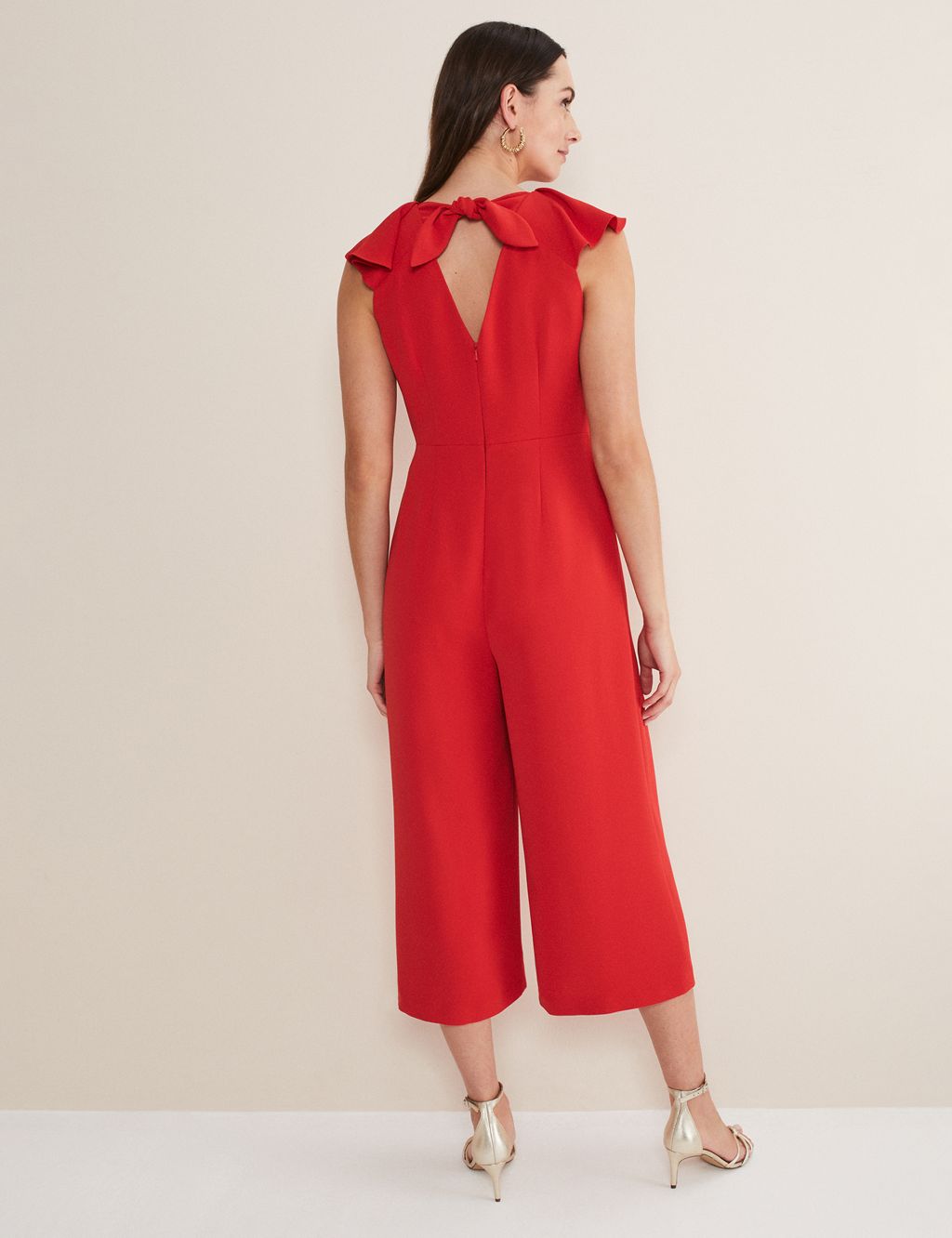 Frill Detail Cropped Wide Leg Jumpsuit image 2