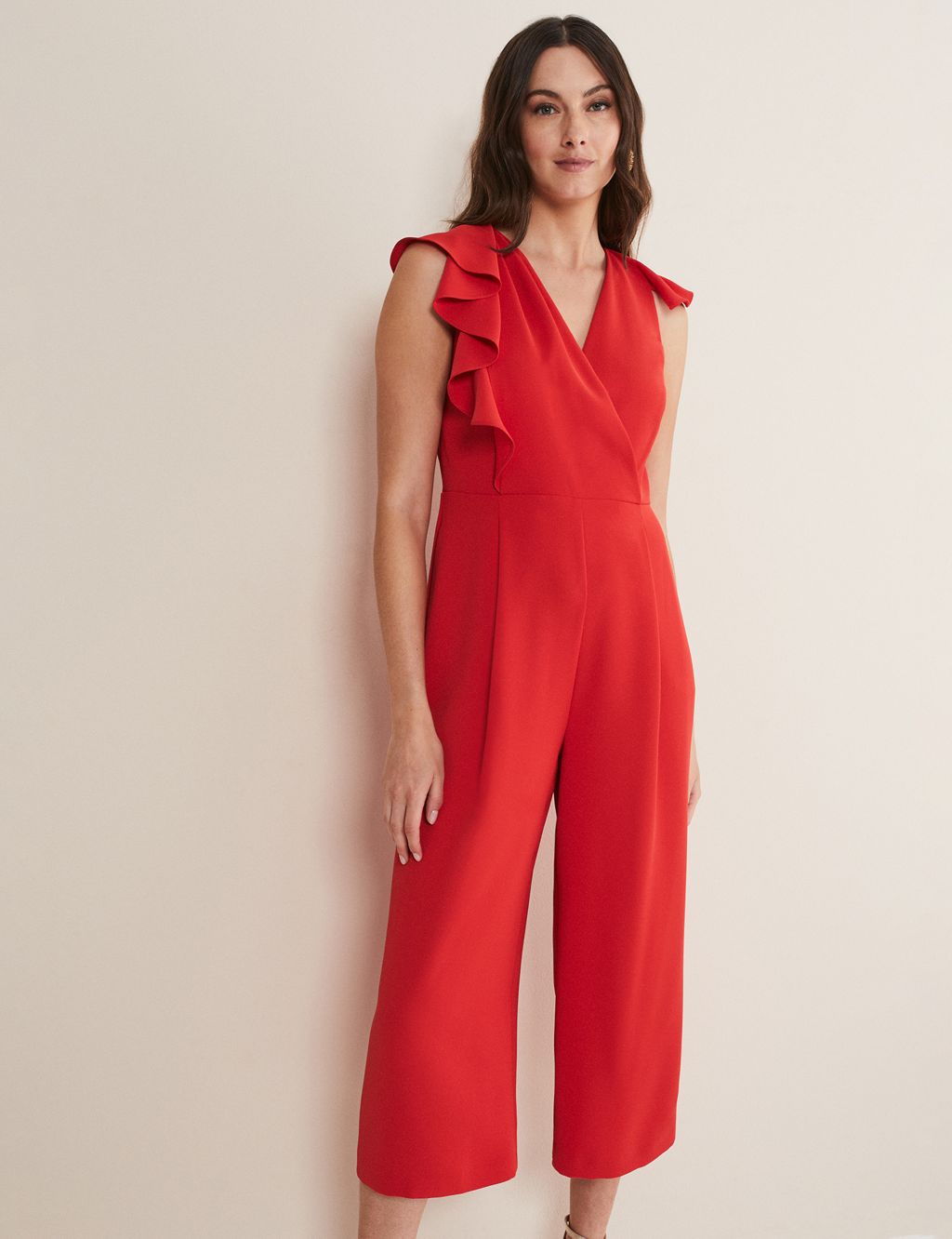 Frill Detail Cropped Wide Leg Jumpsuit image 5