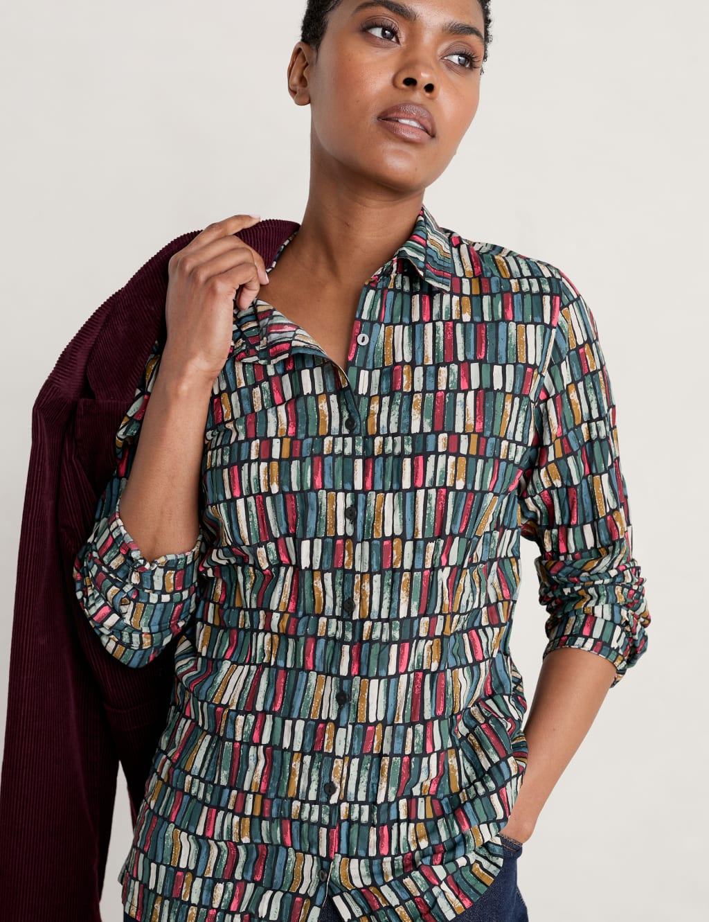 Organic Cotton Printed Collared Shirt image 3