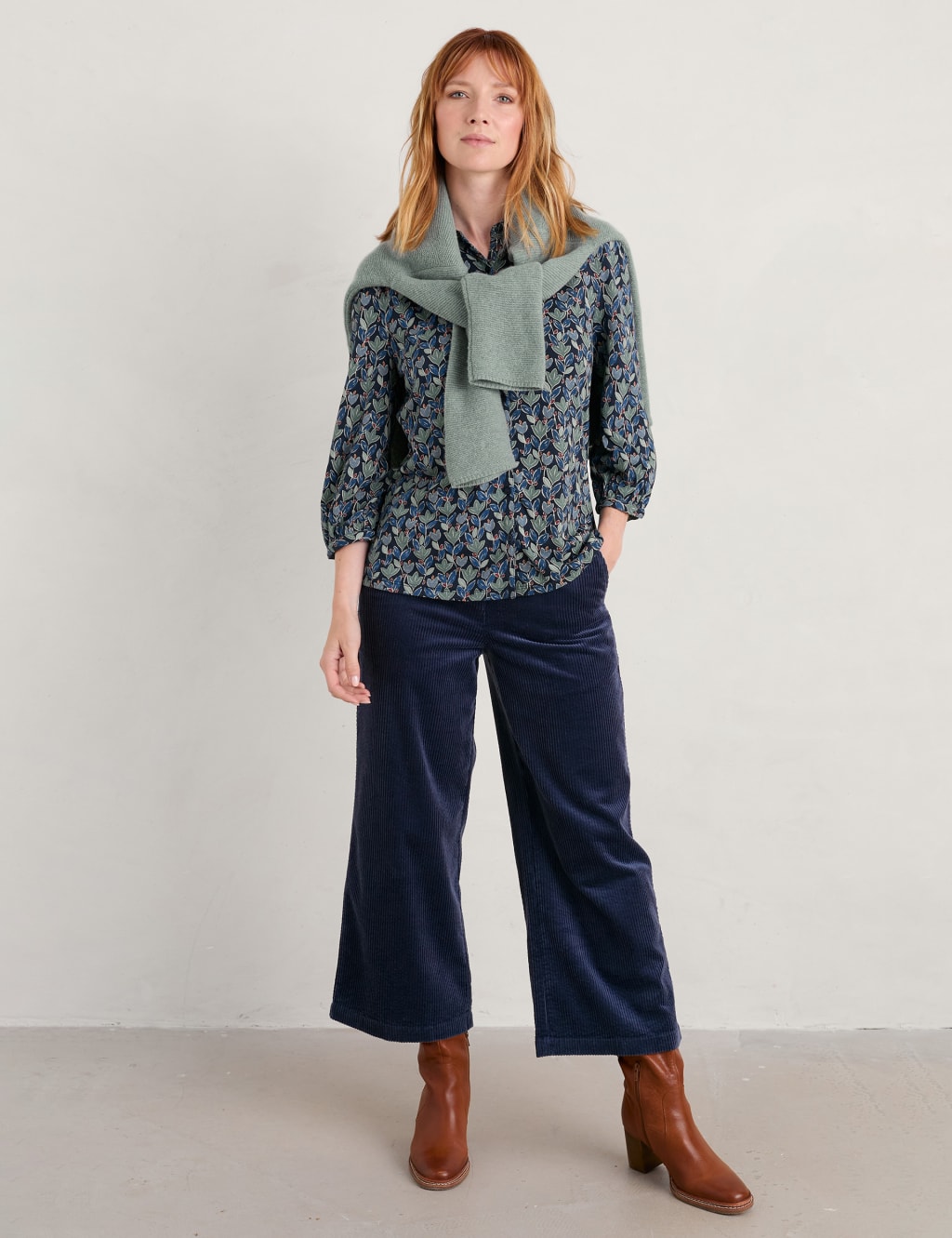 Cotton Modal Blend Floral Collared Shirt image 1