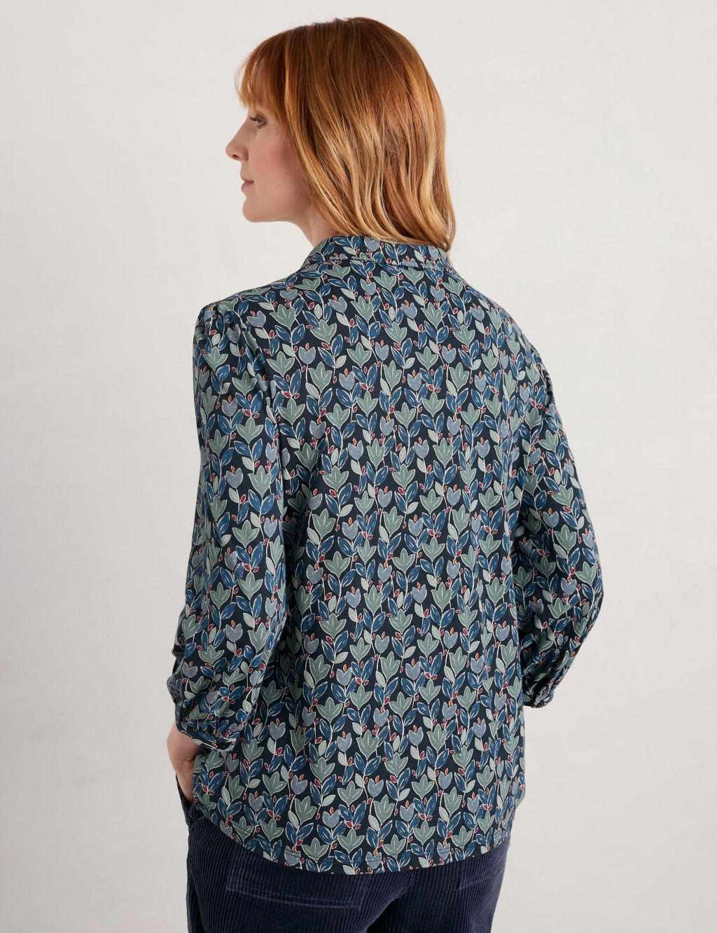 Cotton Modal Blend Floral Collared Shirt image 4