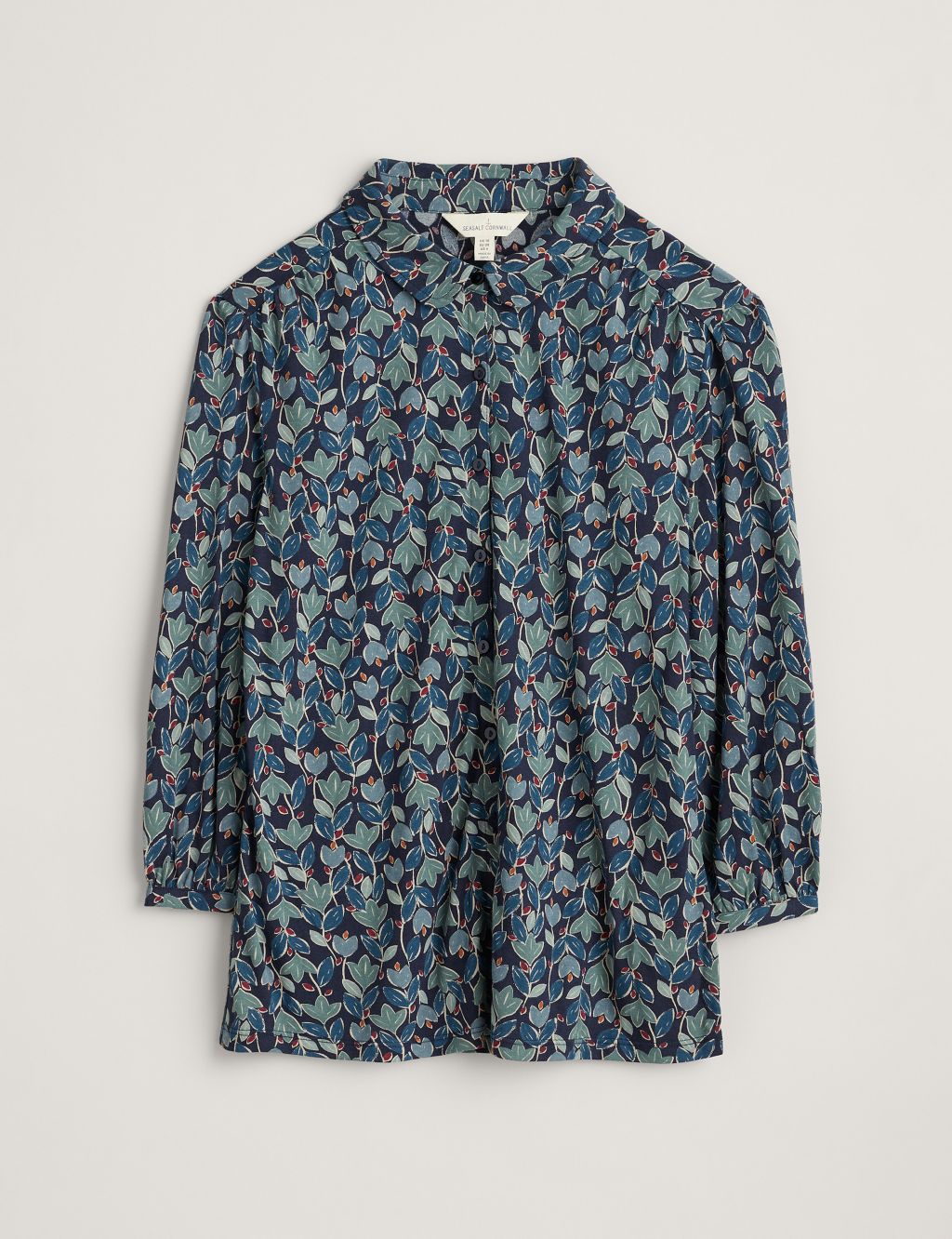 Cotton Modal Blend Floral Collared Shirt image 2