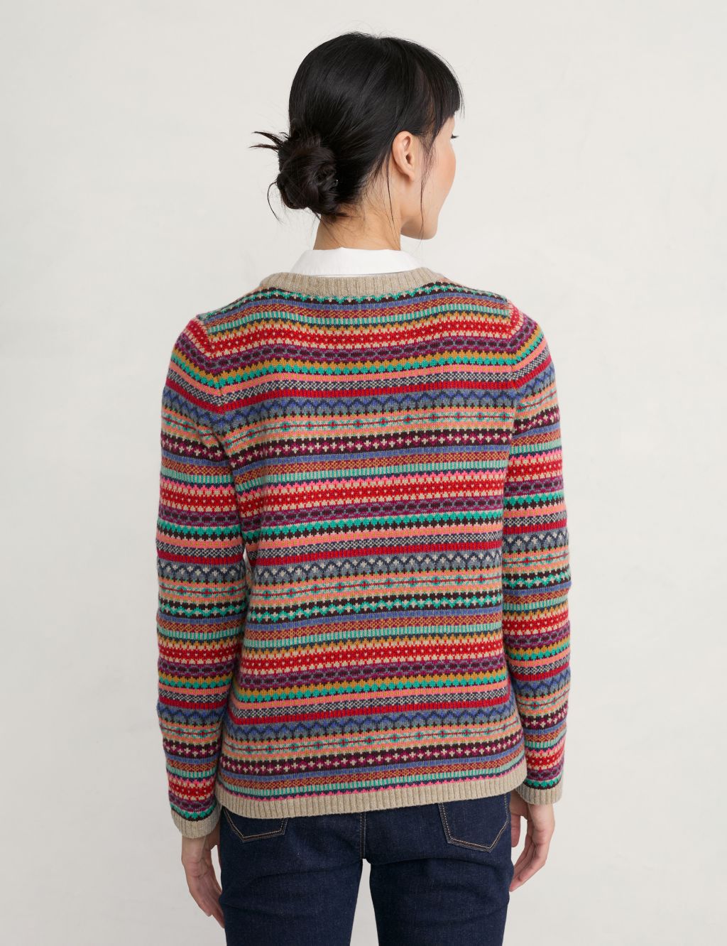 Merino Wool Rich Jacquard Relaxed Jumper image 3