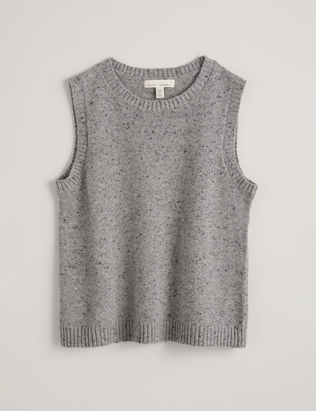 Wool Rich Textured Crew Neck Knitted Vest image 2