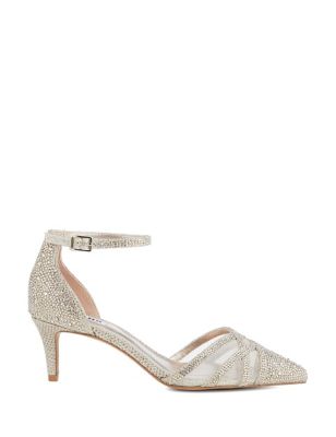 Dune London Women's Embellished Stiletto Heel Court Shoes - 5 - Gold, Gold