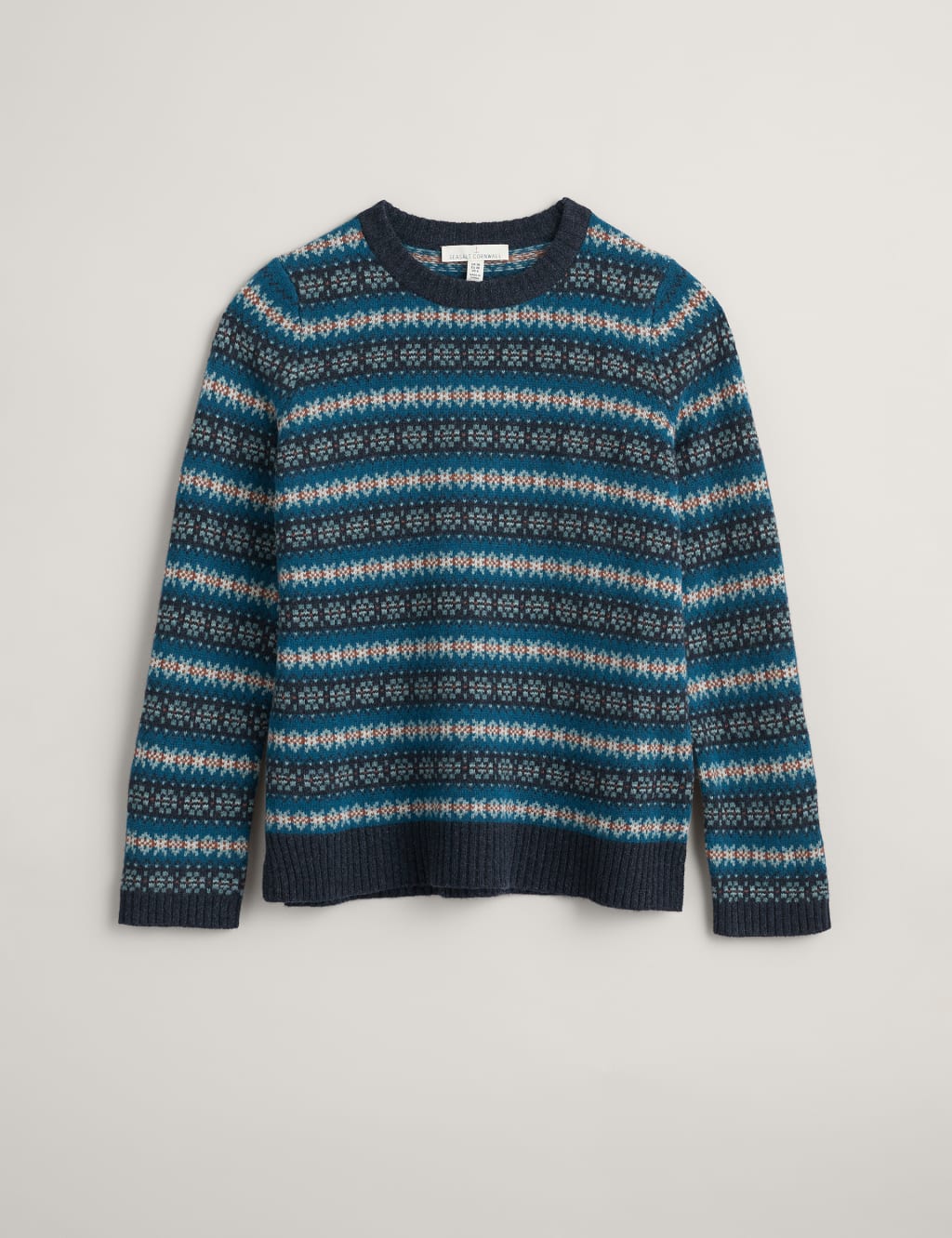 Merino Wool Rich Jacquard Round Neck Jumper image 2