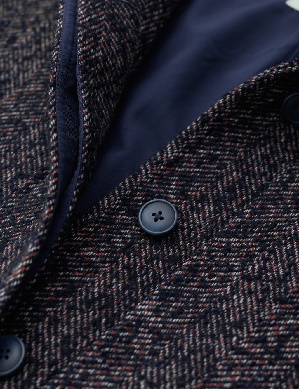 Wool Blend Textured Belted Longline Coat image 6