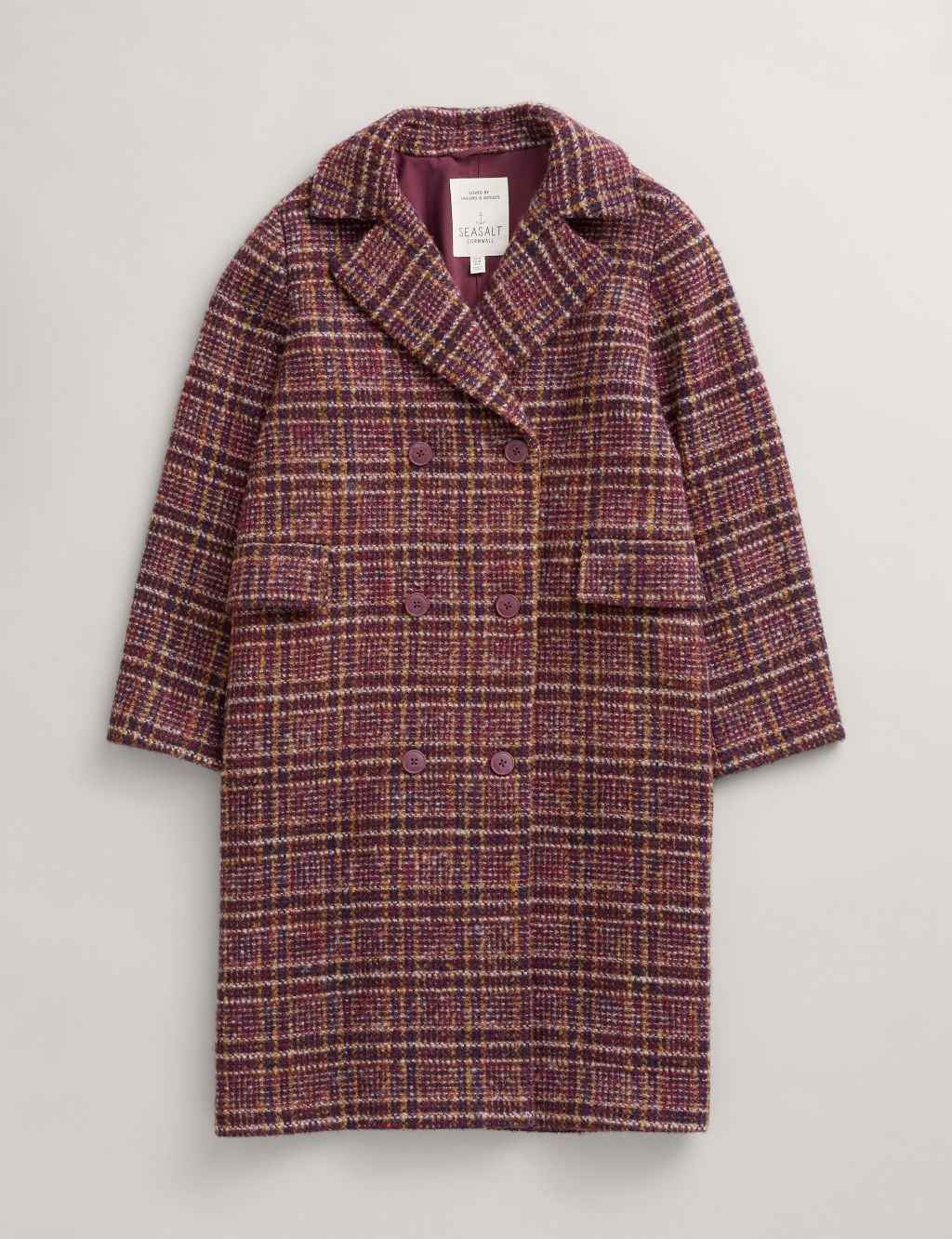 Wool Blend Checked Longline Duster Coat image 2