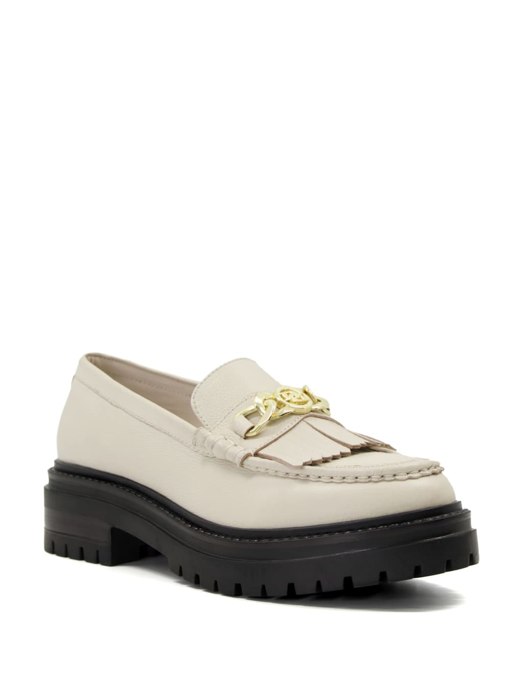 Leather Chunky Chain Detail Loafers image 2