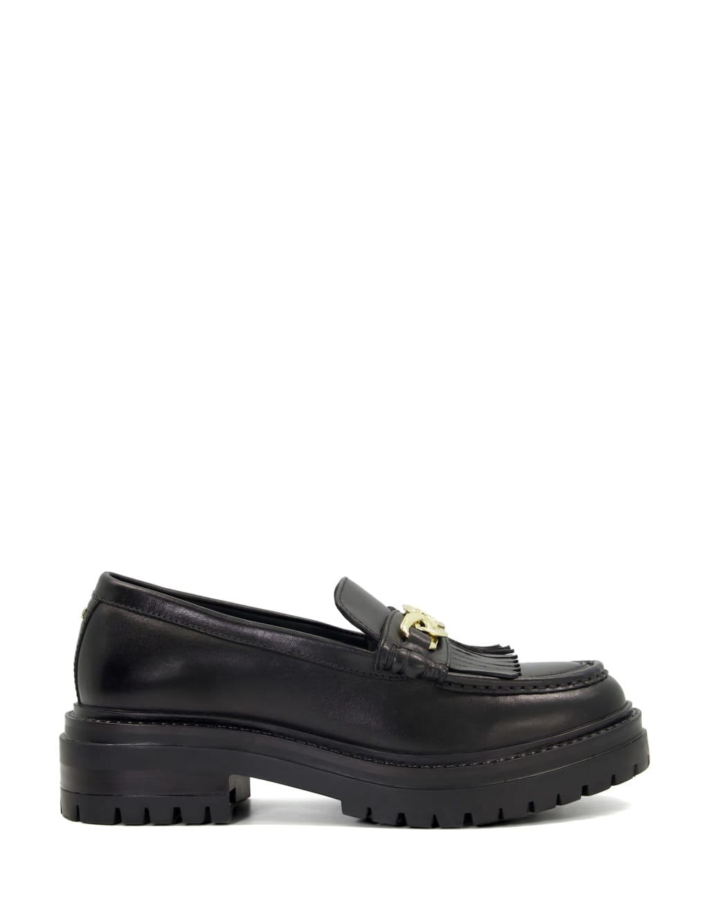 Leather Chunky Chain Detail Loafers image 1