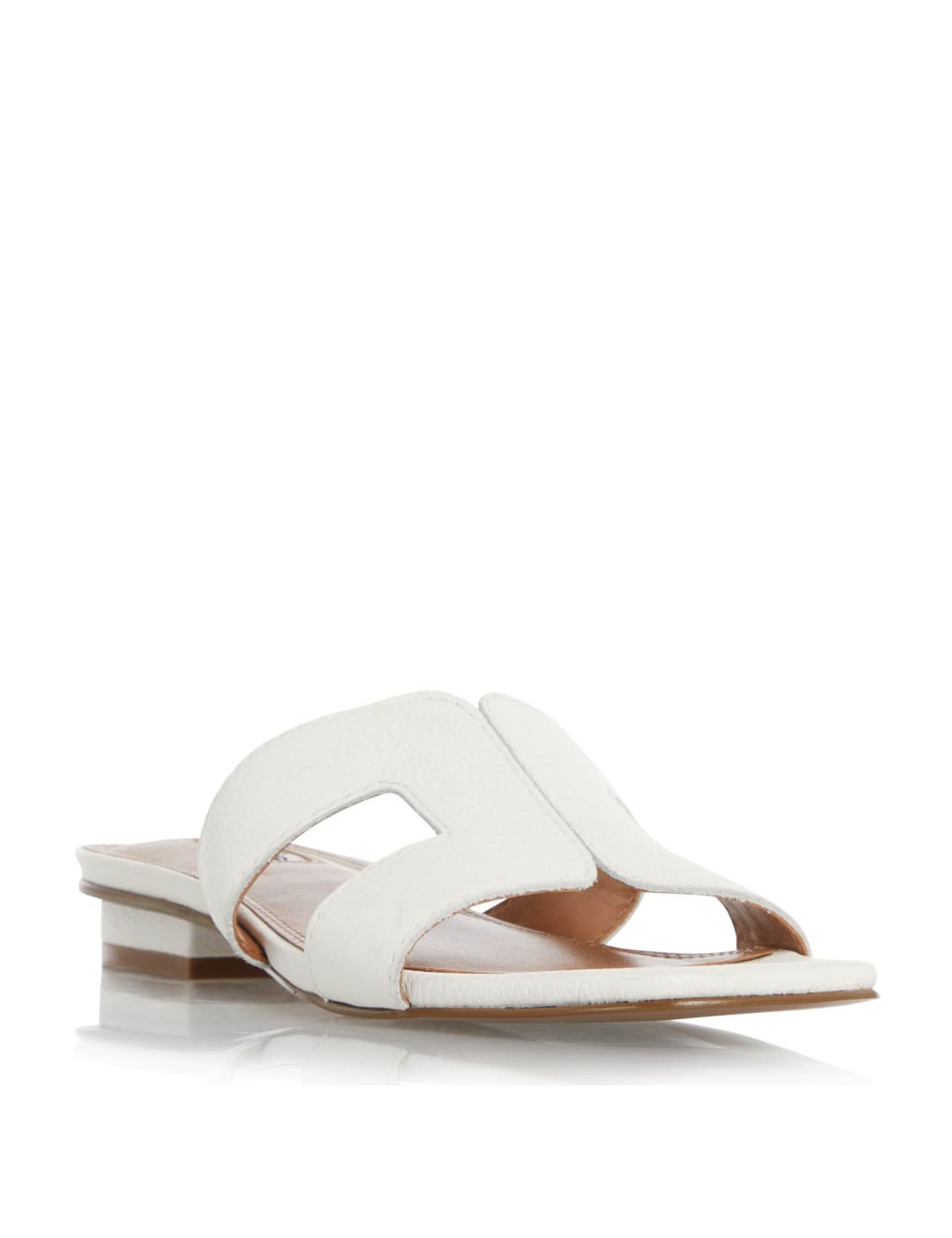 Leather Block Heel Sliders image 2